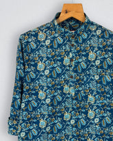 Ocean Breeze – Printed Cotton Short Kurta